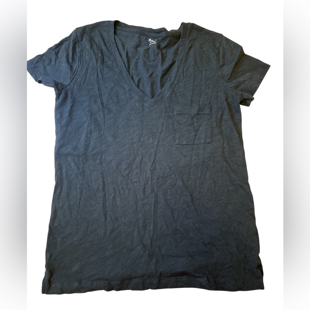 Madewell Vneck Tshirt Black Womens XSmall Casual Good Layering piece